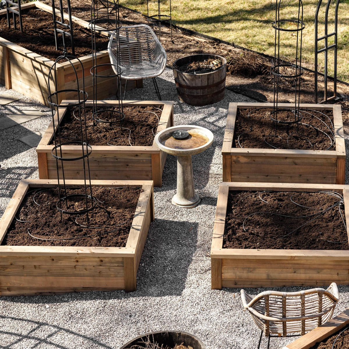 Gardenary Cedar Raised Garden Beds with Trim